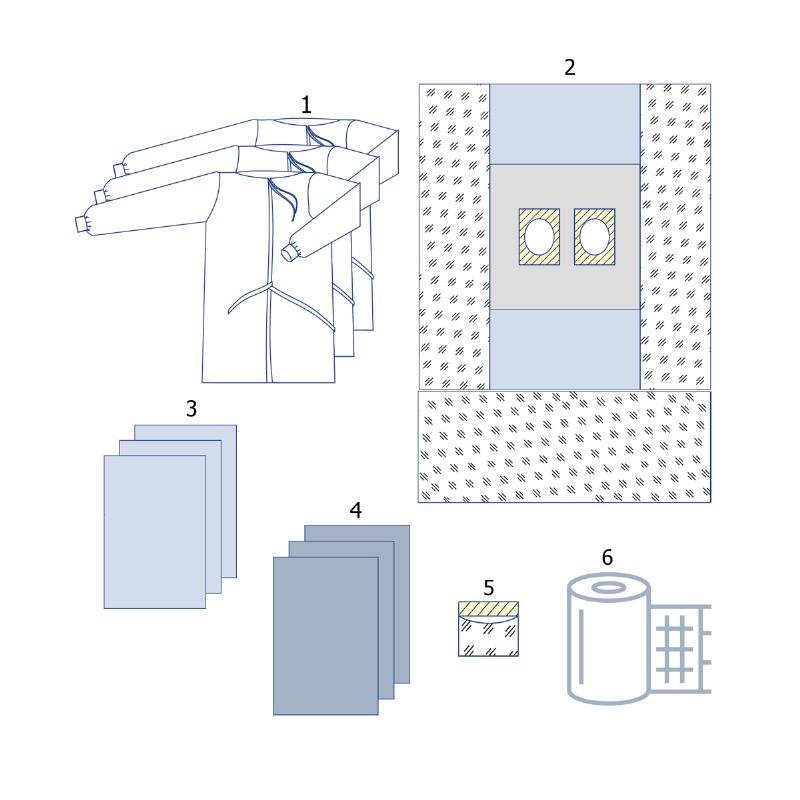 Комплект одягу та покриттів операційних для кардіологічних операцій №1с Taipan-Pharm стерильний
